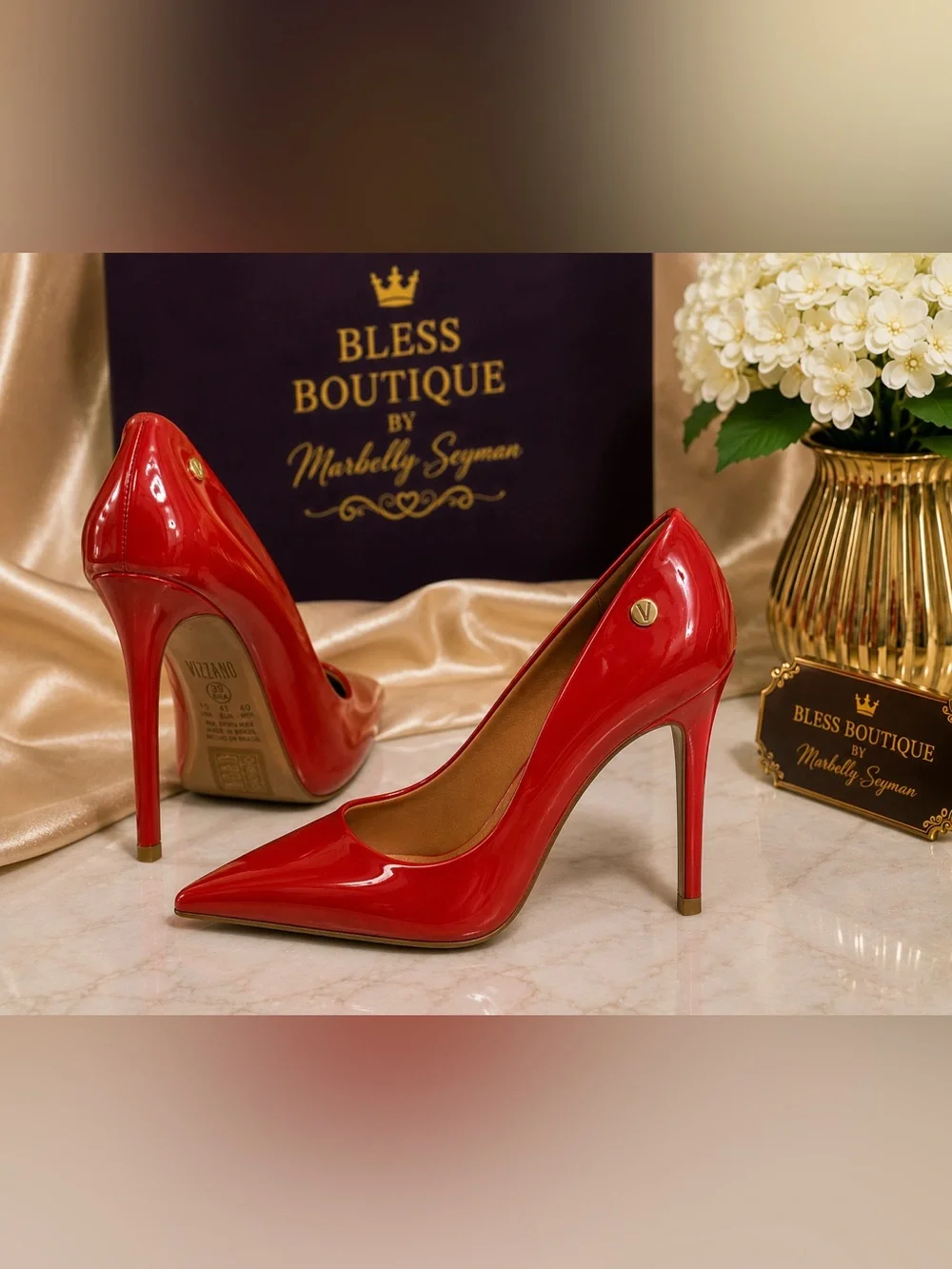 Vizzano Red Patent Leather Pointed-Toe Pumps | 4.5” Stiletto Heel | Size 10 US